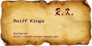Reiff Kinga névjegykártya